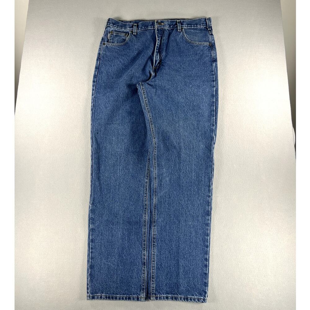 Vintage Y2K Carhartt B160 Relaxed Fit Denim Blue Work Jeans Mens Size  (40x36)